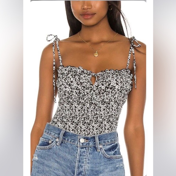 Free People Bardot Bodysuit in Black Combo - Picture 5 of 9